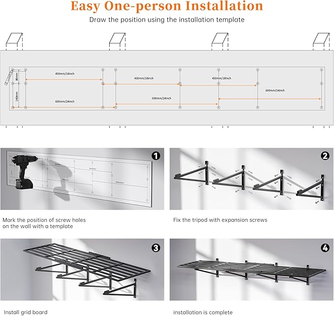 2-Pack 2x6 Ft Garage Wall Shelving Garage Shelving Wall Mounted Garage Wall - Image 6