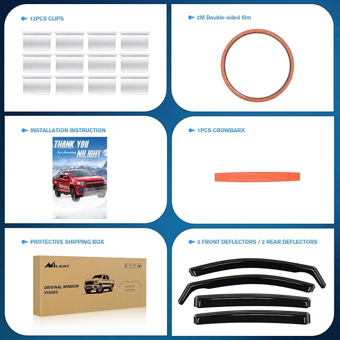 Nilight Vent Window Visors for Toyota Venza 2021 2022 2023 2024 2025, - Image 6