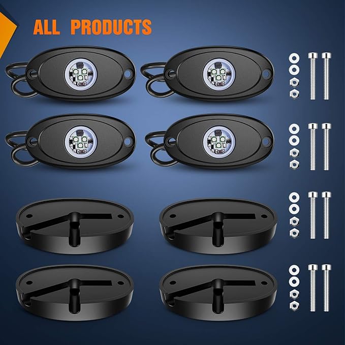 Nilight LED Rock Light Pods Waterproof Under Body Wheel Well Light Exterior - Image 9