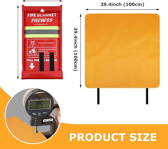 Emergency Fire Blanket, 39.4X 39.4inch Fire Extinguisher Blanket - Image 2