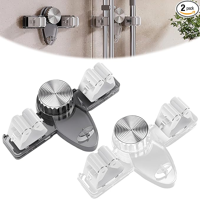 2PCS Broom Holder Mop Hanger, No punching required Broom Hanger Organizer by HadaclubWig
