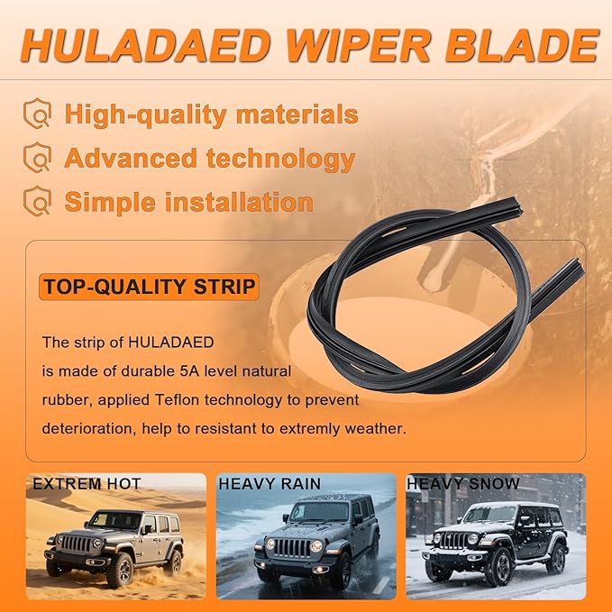 HULADAED® 24'' 20'' 11'' Windshield Wipers Replacement - Image 3