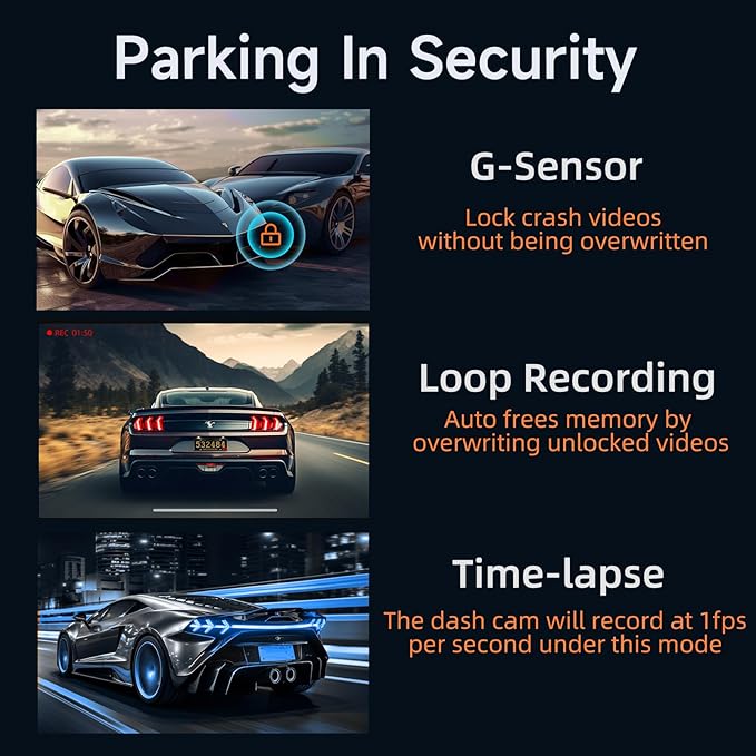 Dash Cam Front and Rear, Ecomoment 4K+1080P Dual Dash Camera - Image 7