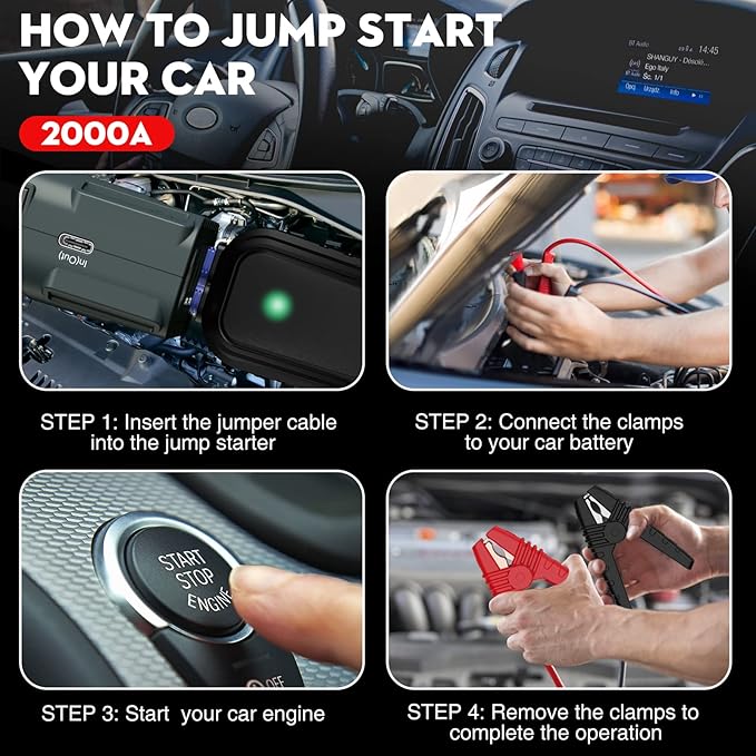 NEXPOW 2000A Peak Car Battery Jump Starter - Image 5