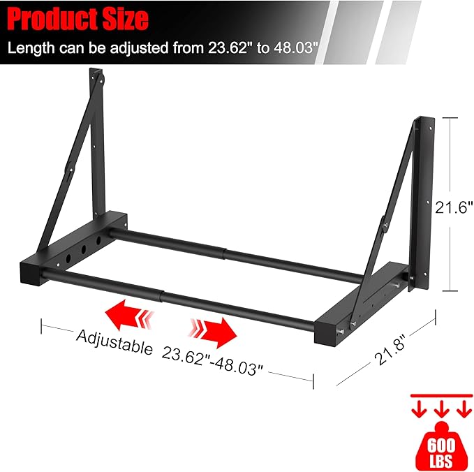 Wall Mount Folding Tire Rack, 32 to 48 Inches Wide Adjustable Tire Storage Rack - Image 7