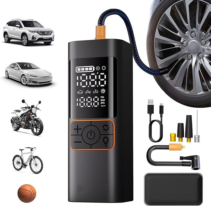 Tire Inflator Portable Air Compressor, 20000mAh 180PSI & 4X Faster Air Pump- by Capapro