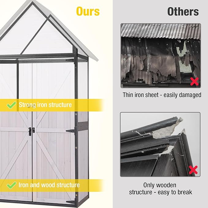 Outdoor Storage Shed, Vertical Wooden Tool Shed - Image 3