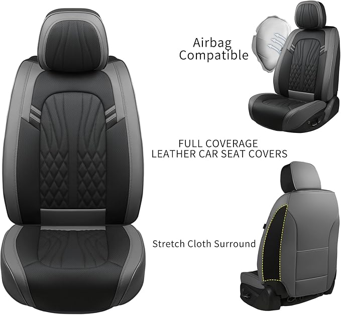 Leather Car Seat Covers, Car Seat Protector Waterproof, Seat Covers Full Set - Image 6