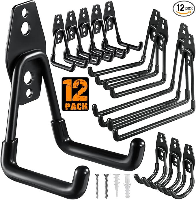 12 Pack Garage Hooks Heavy Duty Utility Steel by HUPBIPY