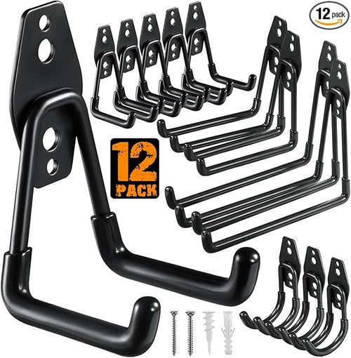12 Pack Garage Hooks Heavy Duty Utility Steel by HUPBIPY