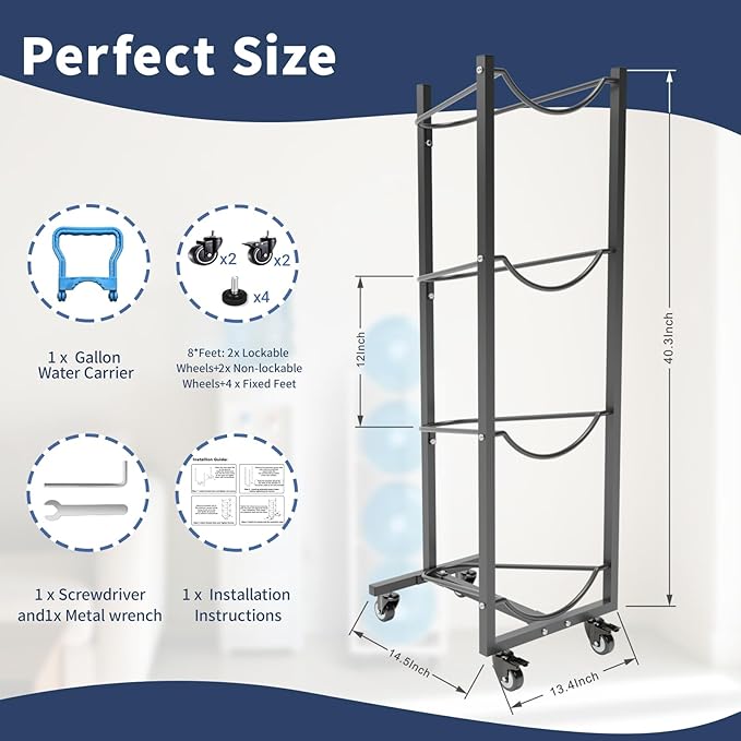 5 Gallon Water Bottle Holder: 4 Tier 5gal Water Jug Storage Rack - Image 6