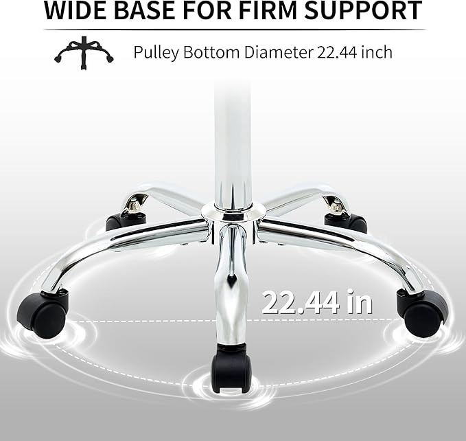 Adjustable Office Stool with Wheels 19.5’’-26.6’’ - Image 3