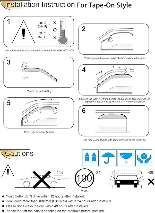 Side Wind Deflector Window Visors fit - Image 8