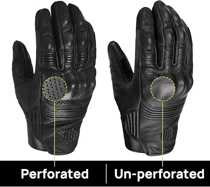 ILM Goatskin Leather Motorcycle Motorbike Powersports Racing Gloves Touchscreen - Image 7