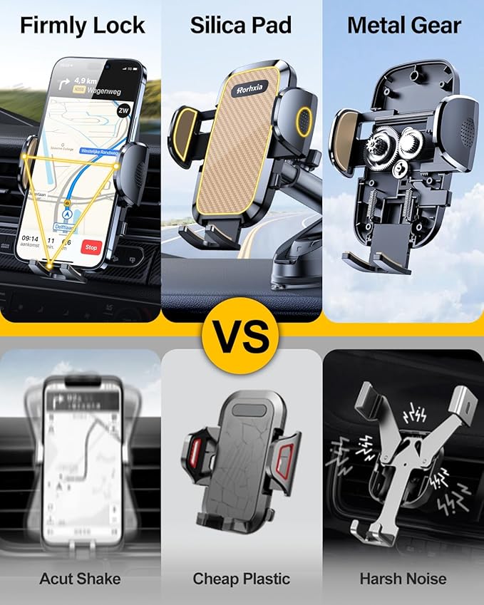 3-in-1 Phone Mount for Car Vent Dashboard Windshield Cell Phone Holder Car Fit - Image 3