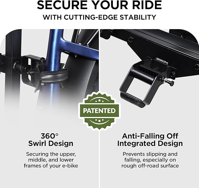 Rockland Foldable 2-Ebike Rack, 200 lbs Capacity, Hitch Mount Electric Bike Rack - Image 3