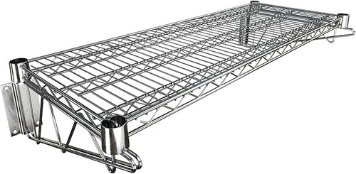 14" x 36" Chrome Wire Wall Mount Shelf by Krollen+Industrial