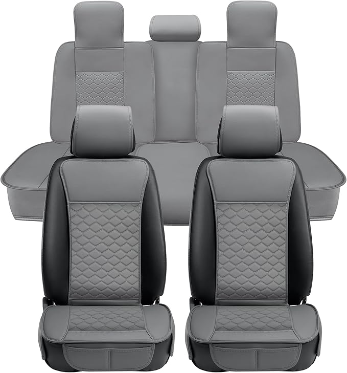Elantrip Car Seat Cover Full Set Leather Car Seat Protector Universal fit by Elantrip
