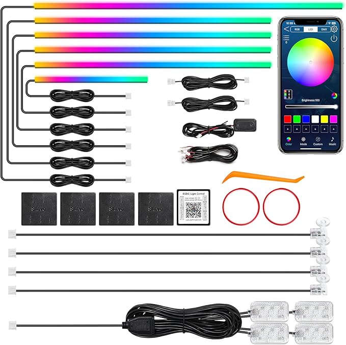 Dreamcolor Acrylic Interior Car LED Strip Light by MAODANER