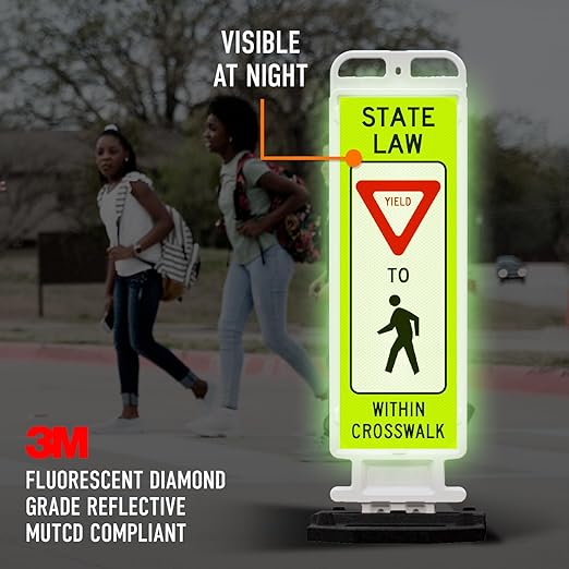 State Law Yield For Pedestrian Within Crosswalk R1-6a MUTCD Sign, Double Sided - Image 4