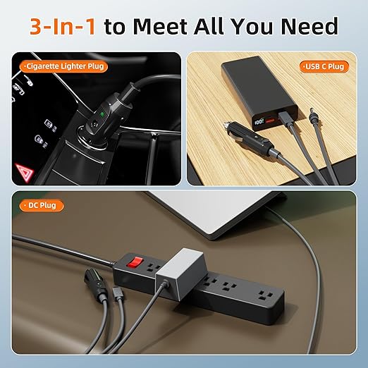 Starlink Mini 3-in-1 DC Power Cable 16FT, USB-C 12-24V Cigarette Lighter Plug & - Image 2