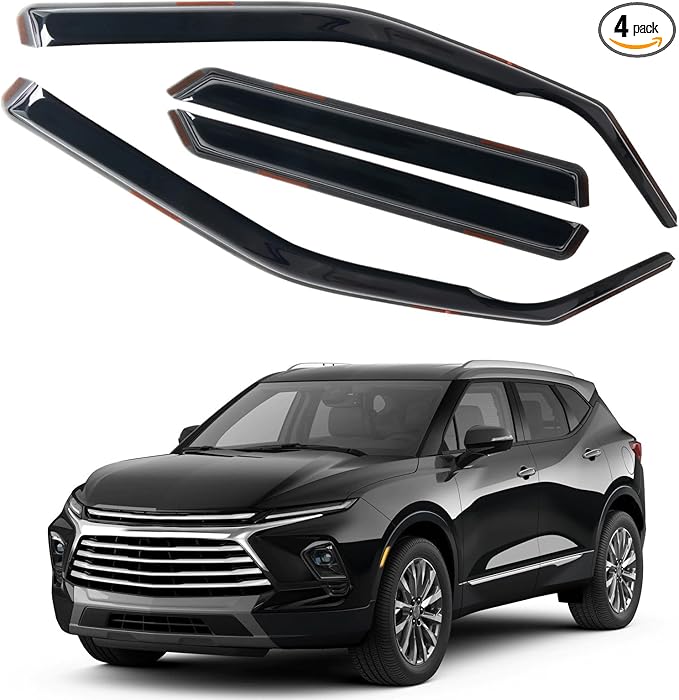 in Channel Rain Guards Fit for Chevrolet Chevy Blazer 2019 2020 2021 2022 2023 by CHYKORLA