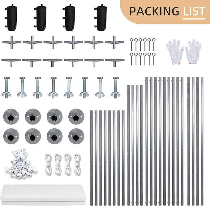 JY QAQA Carport, 12x20 FT Heavy Duty Carport Reinforced Steel Poles - Image 5