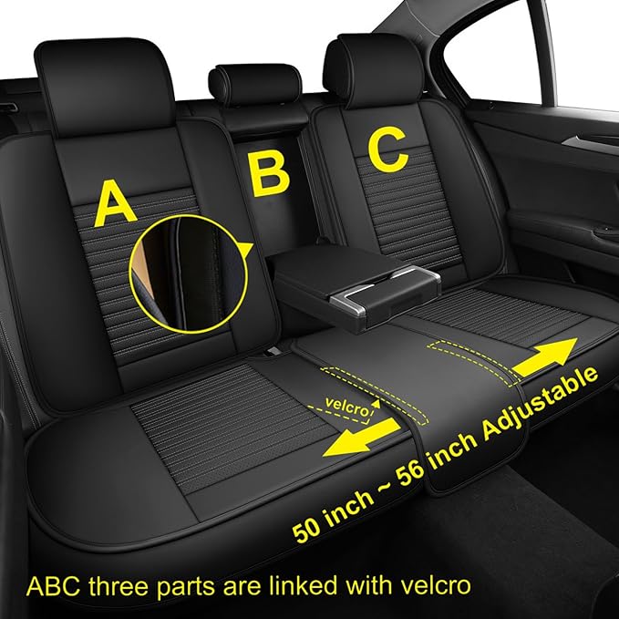 LINGVIDO Car Seat Covers, Breathable and Waterproof Faux Leather Automotive - Image 4