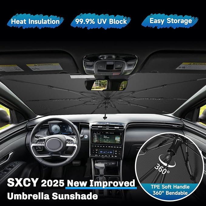 SXCY for 2022-2025 Hyundai Santa Cruz Windshield Umbrella Sunshade for 2024 - Image 4