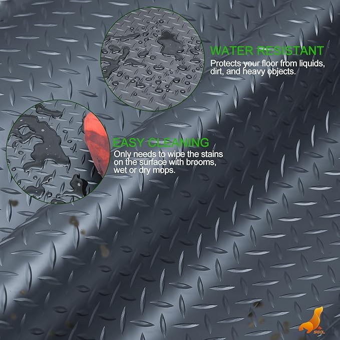 SEAL 4 x 10 Ft Premium Garage Floor Mat, Solid 2.8mm Thick Gray Commercial - Image 4
