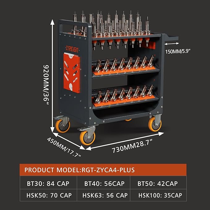 CNC Tool Organizers Service Carts, Large Capacity CNC Tool Holder Storage Cart - Image 2
