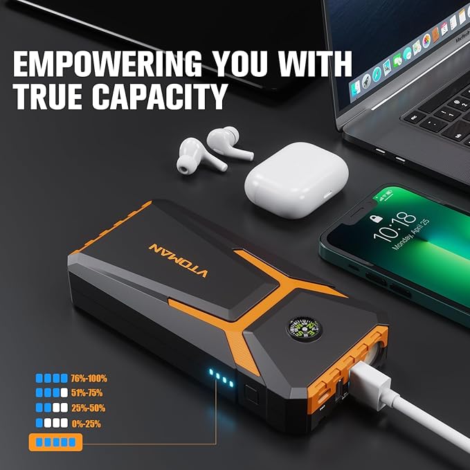 VTOMAN V6 Pro Jump Starter, 2000A Car Battery Jumper Starter Portable - Image 4