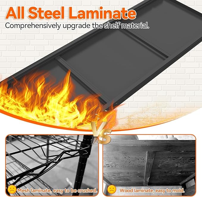 Metal Garage Shelving Unit, Heavy Duty 6-Tier Adjustable Storage Rack, Steel - Image 4