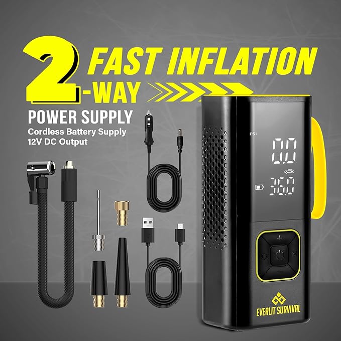 Tire Repair Kit with Air Compressor Car Emergency Kit with Universal Tire Plugs - Image 6
