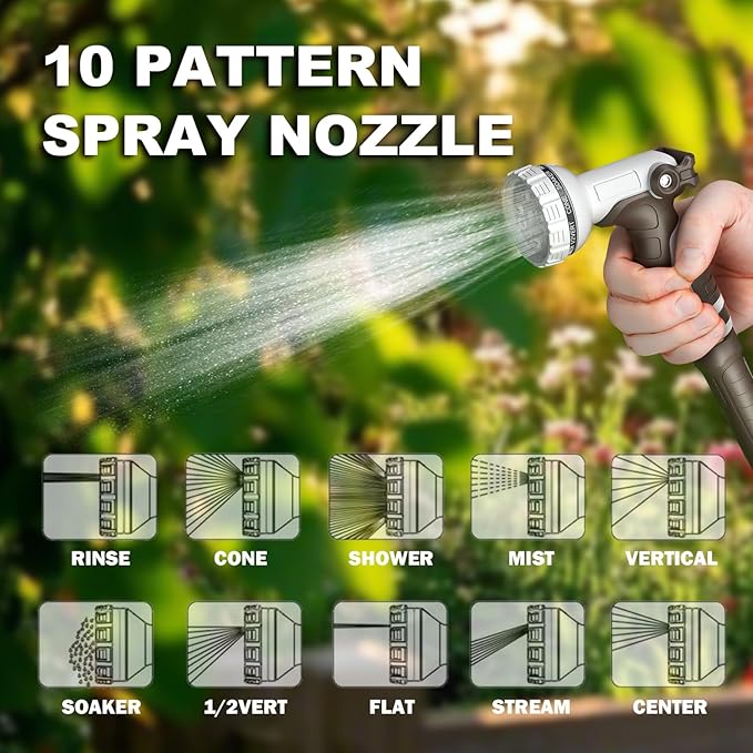 Retractable Garden Hose Reel, 1/2 in 120+6 ft, Heavy Duty Wall Mounted Water - Image 5