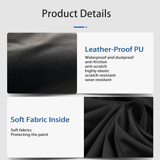 PU Leather Car Cover Waterproof All Weather, Waterproof Car Cover Fit - Image 3
