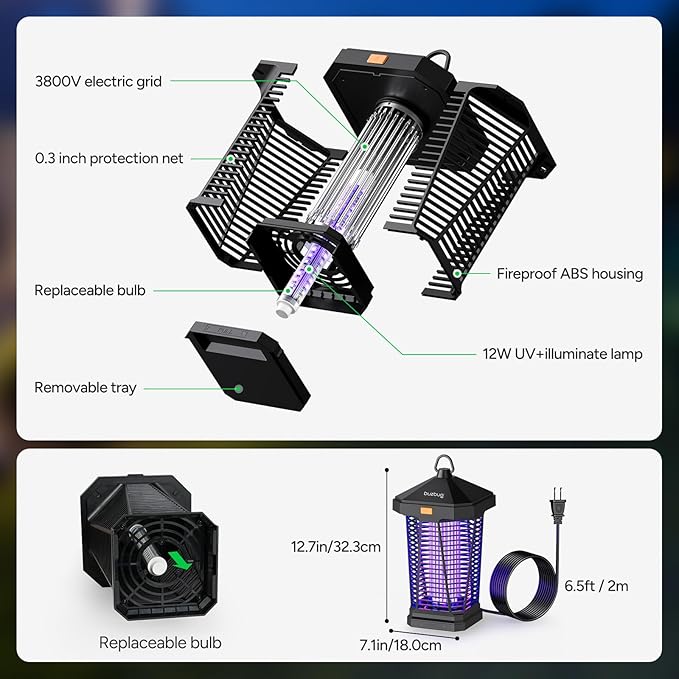 Buzbug LED Bug Zapper Outdoor and Lighting, 10 Years Lifespan, IPX4 Waterproof - Image 7