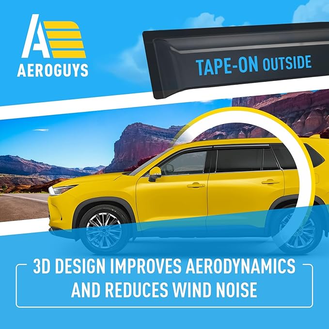 Extra Durable Window Deflectors Tape-On Window Visors Rain Guards Fit - Image 5
