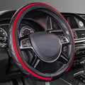 CAR PASS Sporty Quilting Leather Universal Fit Steering Wheel Cover, Fit by CARPASS