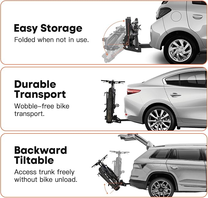 MagRack X1 Hitch 1 Ebike Rack, 100 lbs Capacity Electric Bike Carrier - Image 5