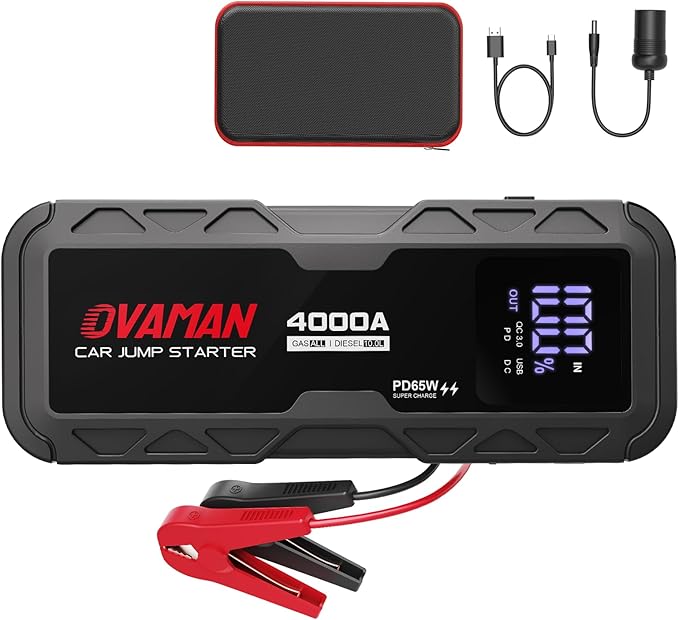 H5 Jump Starter, Portable 4000A Peak Car Battery Jump Starter 12V Jump Box Auto by OVAMAN