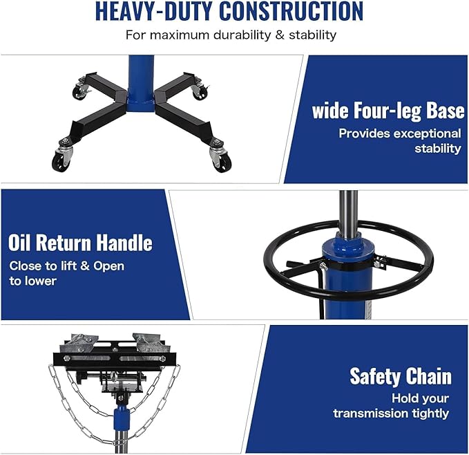 Transmission Jack 1322 LBS Hydraulic Telescoping 2-Stage Lift Jack Stand - Image 3