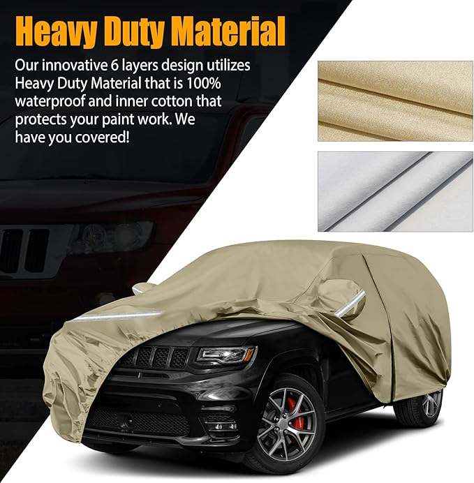 Waterproof Car Covers Replace for 2011-2025 Jeep Grand Cherokee, Windproof - Image 3