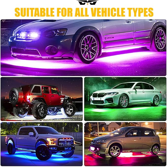 LUMENIX Double Row RGB LED Car Underglow Lights Kit, w/Dynamic Music & DIY Mode - Image 3