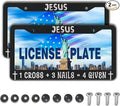 Fun License Plate Frame Cover Black and White License Plate Frames Jesus 1 by Unknown