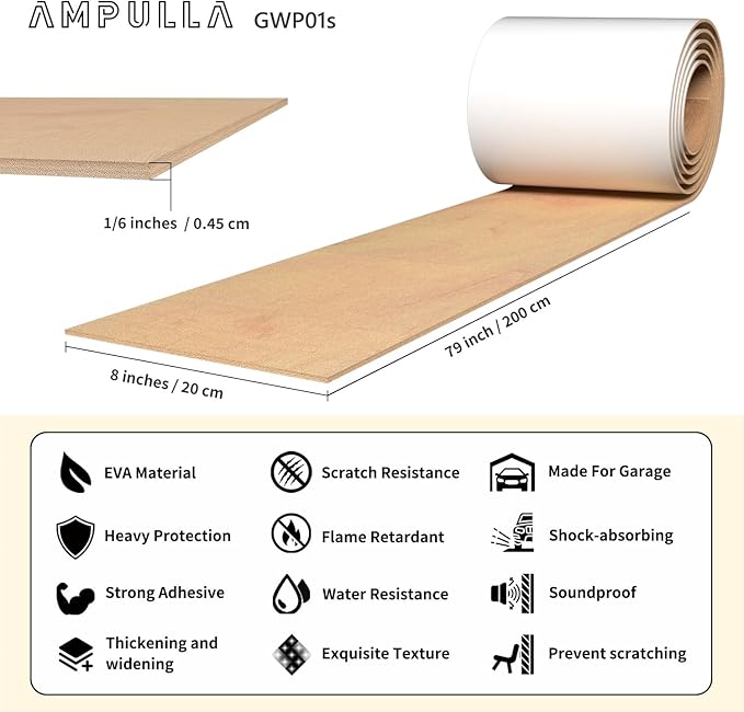 GWP01 Wood Grain Garage Wall Protector Car Door Protectors, Garage Accessories - Image 2