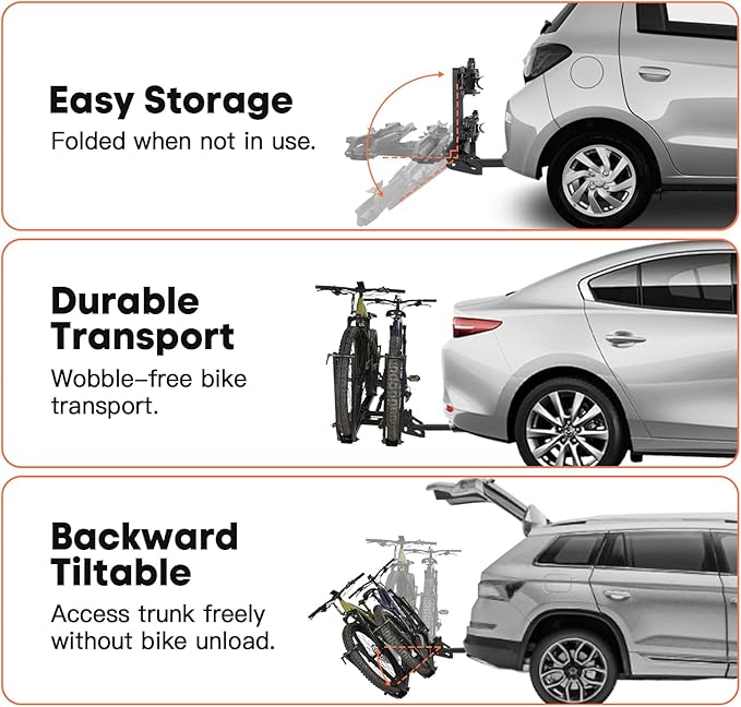 MagRack X2 Hitch 2 Ebike Rack, 150 lbs Capacity Electric Bike Carrier - Image 5