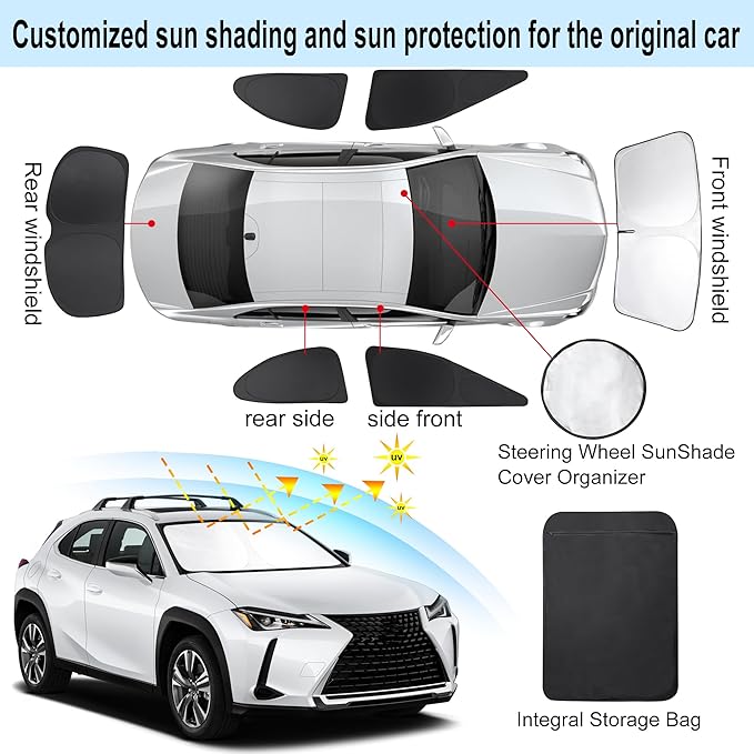 TINGLU Window Shades for Lexus UX 2019-2024 2025 Accessories Car Side Full - Image 3