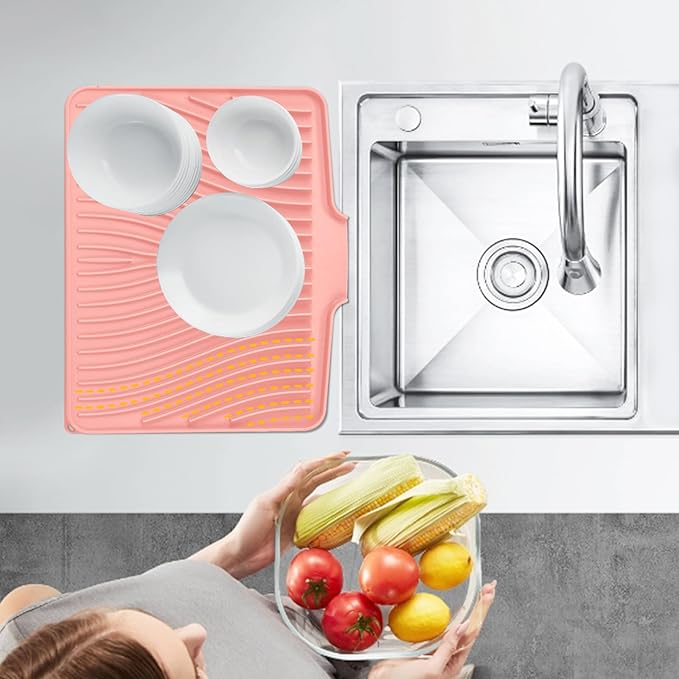 Silicone Dish Drying Mat for Kitchen Counter, Dish Drying Pad, Non-Slip Drain - Image 5