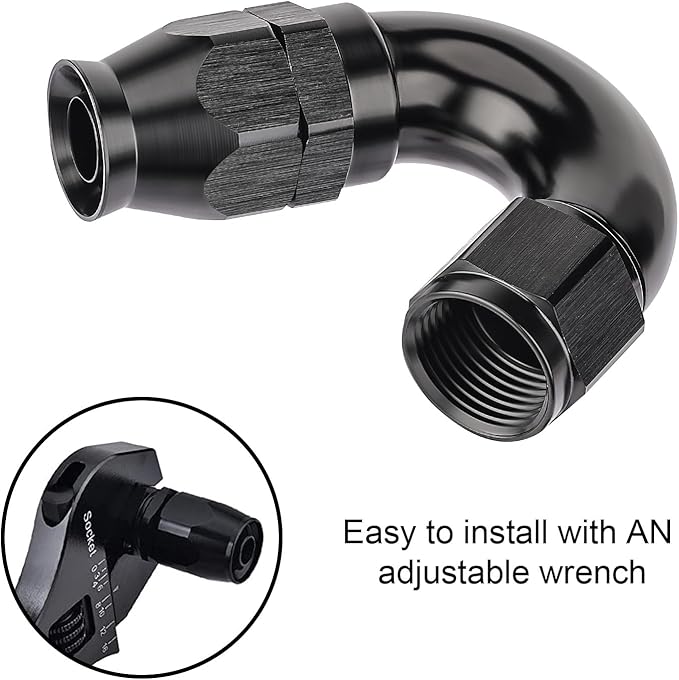 EVIL ENERGY 12AN 150 Degree PTFE One Piece Full Flow End Hose Fitting Aluminum - Image 6